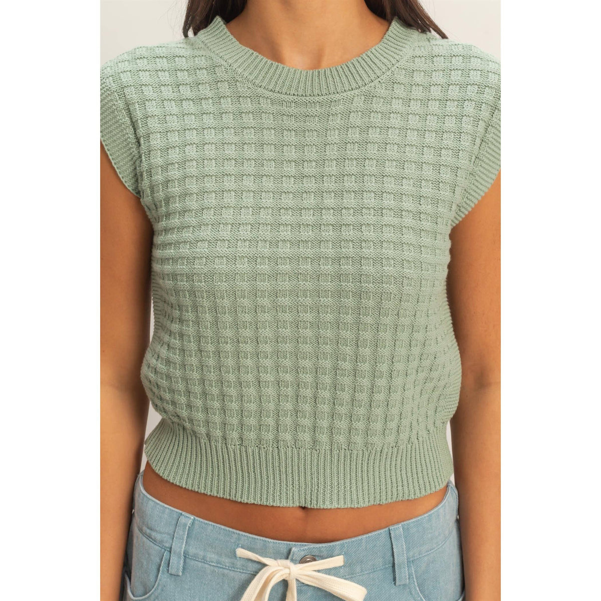 Textured Sleeveless Knit Top