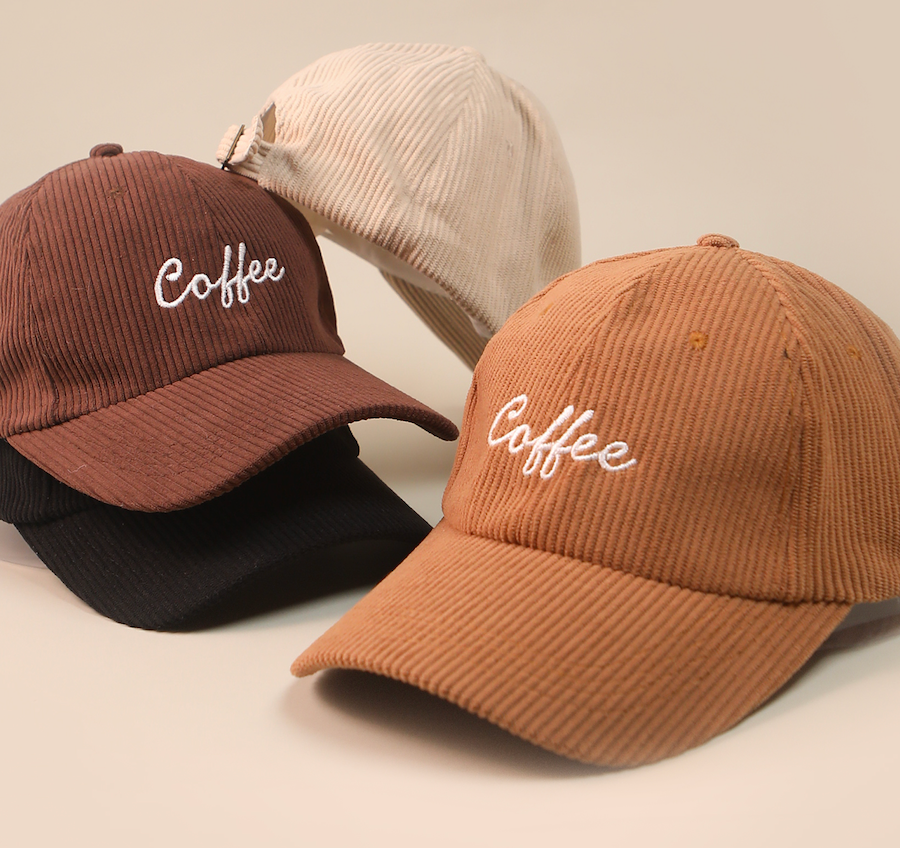 Coffee Corduroy Baseball Cap