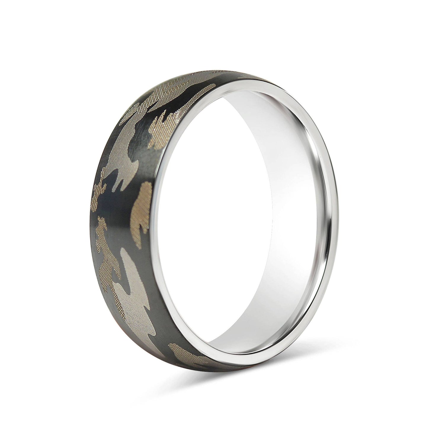 Stainless Steel Camouflage Blank Ring