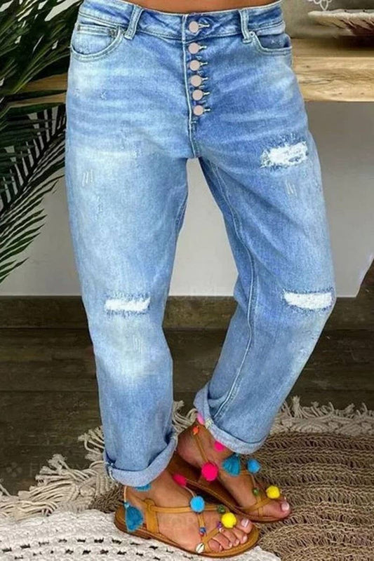 Low Rise Loose Fitting Straight Leg Jeans