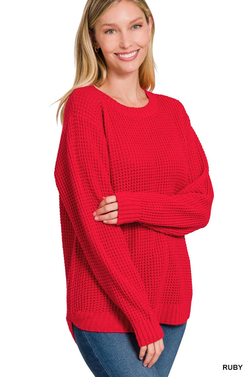 Waffle Sweater: Rust