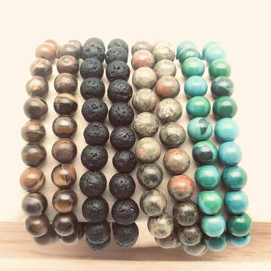 8MM Elastic Natural Stone Bracelets - CS