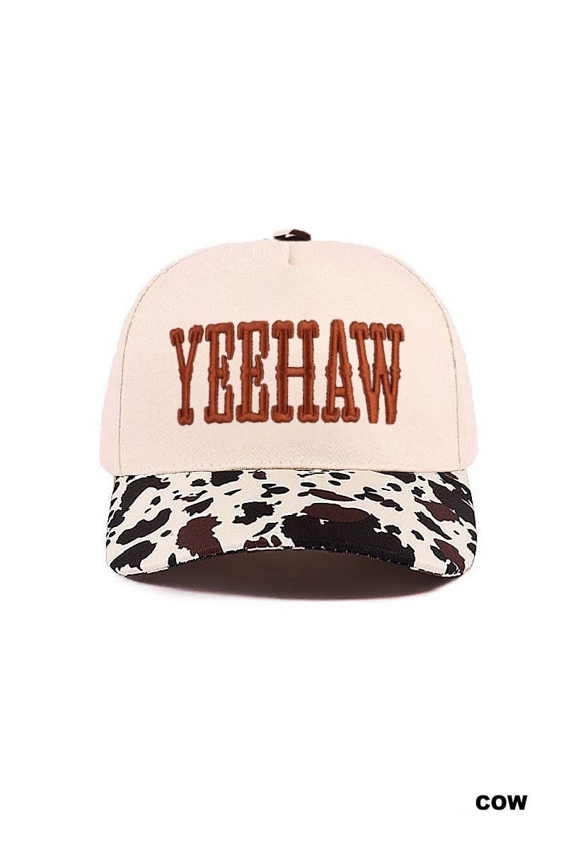 Yeehaw Two-tone Canvas Cotton Cap: LEOPARD