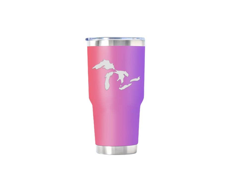 Tumbler 30oz: Great Lakes Pink-Purple