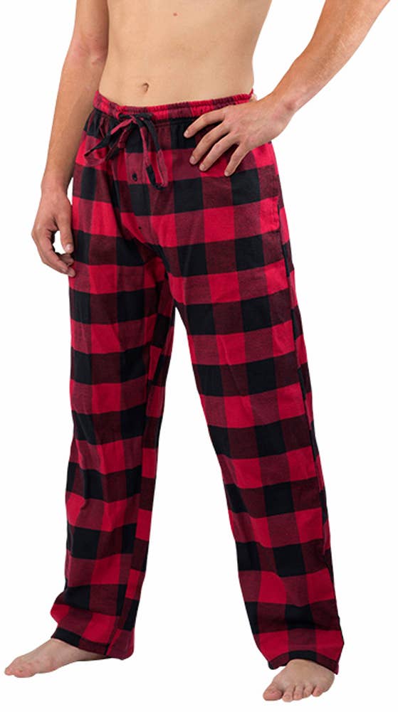 Norty Men Flannel Pajama Pant Red Buffalo Plaid: X-Large