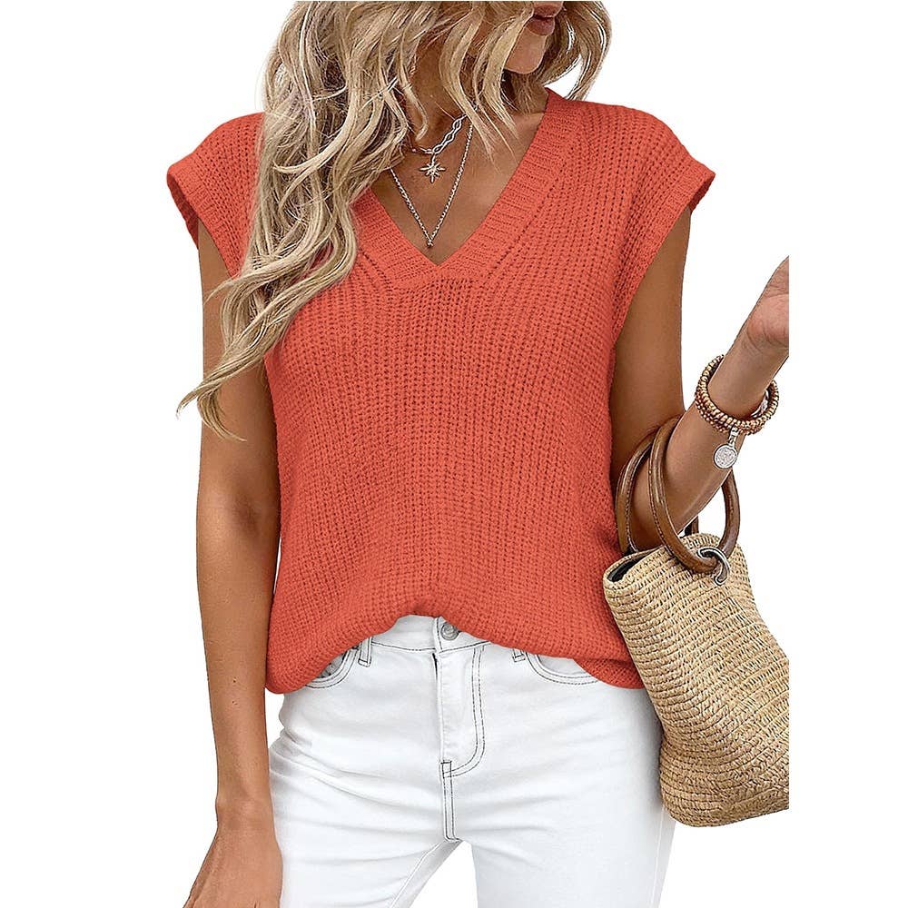 Women’s V-Neck Knit Top