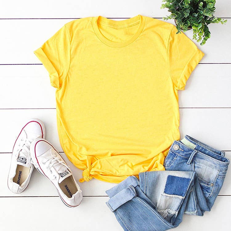 Loose Solid Color Short Sleever T-shirt