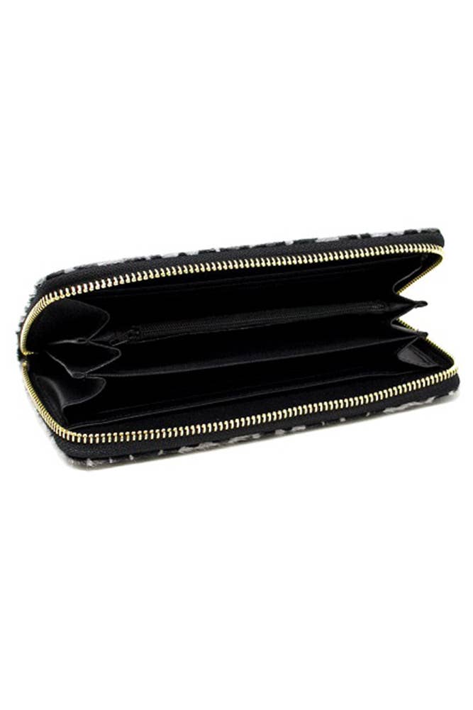 Zebra Print Faux Fur Wallet