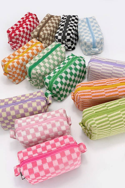 Checkered Gingham Makeup Bag