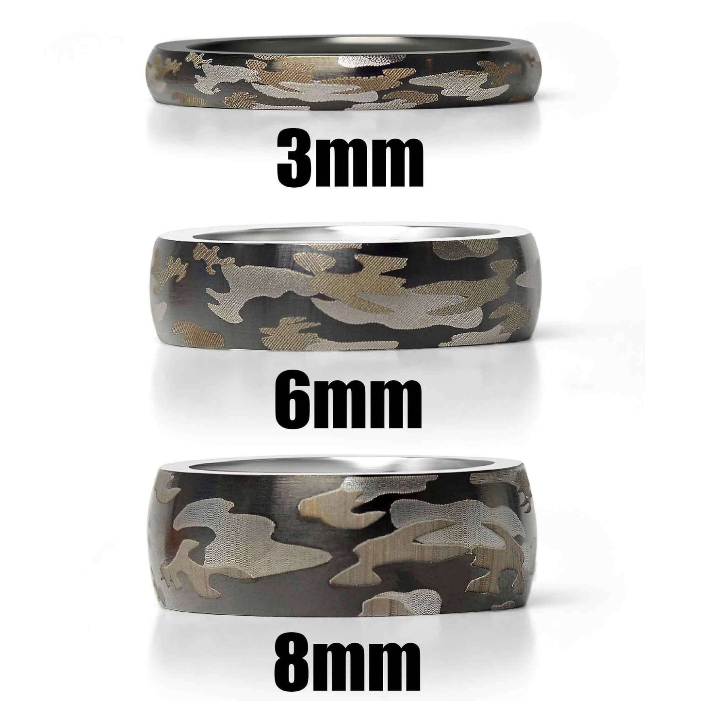 Stainless Steel Camouflage Blank Ring
