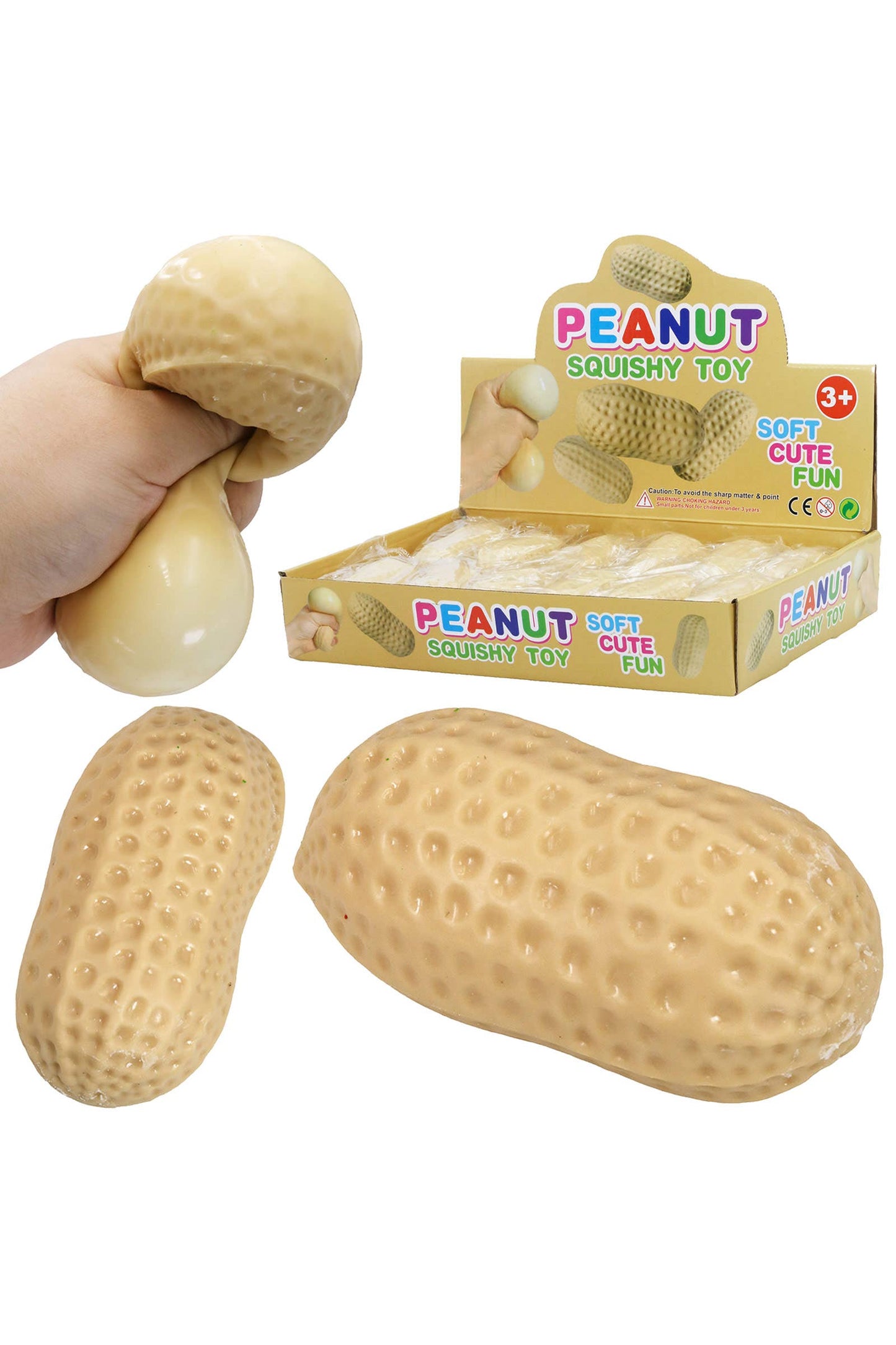 Peanut Fluffy Slime Filled Squishy Stress Relief Toy: BEIGE