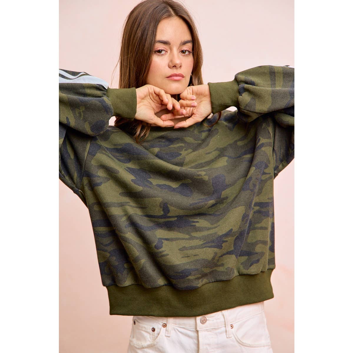 Camoflauge French Terry Lace Sweatshirt