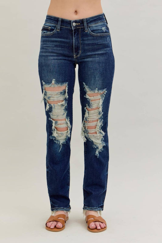 MR Heavy Destroy Straight Judy Blue jeans