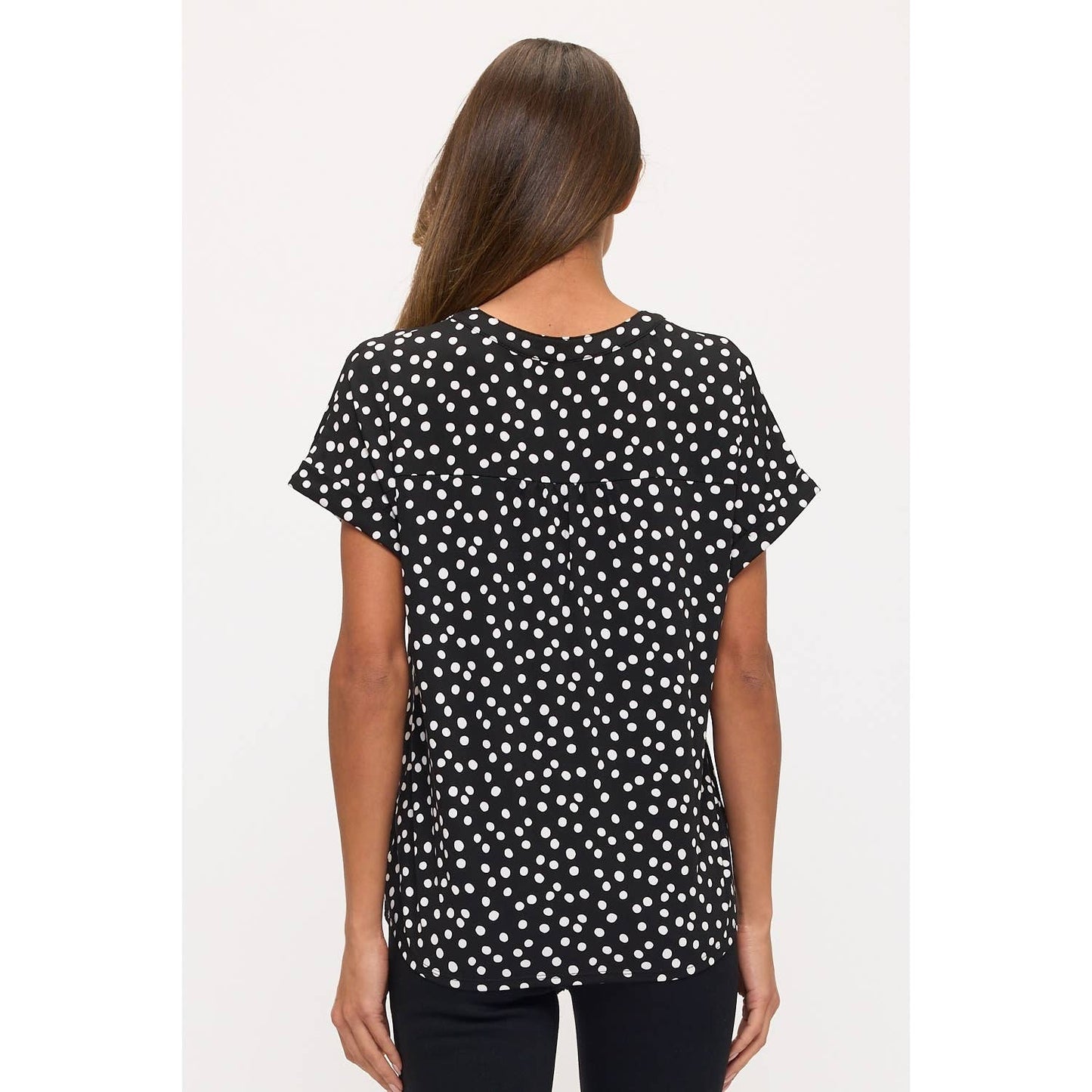 Dotted Stretchy Knit Top