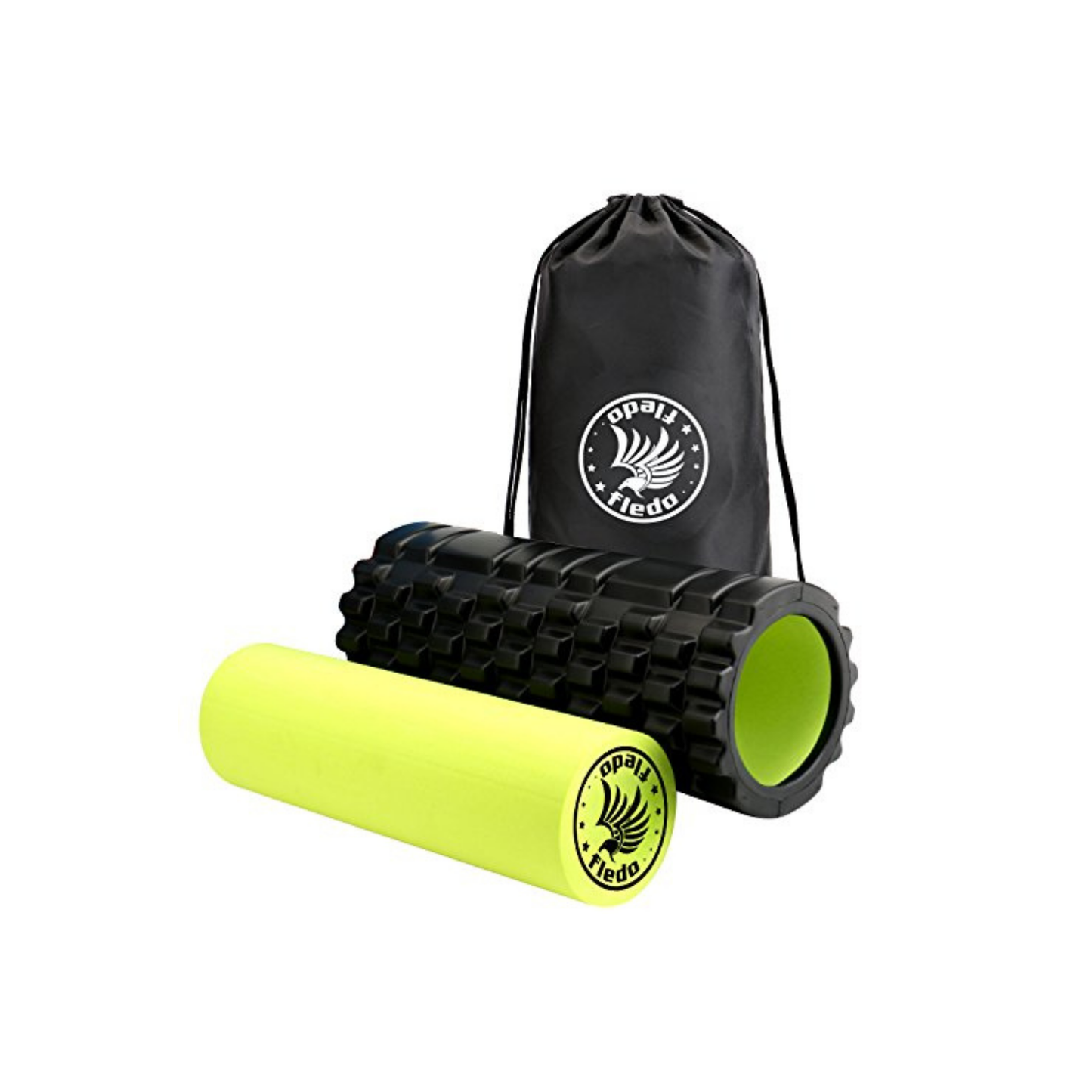 2-in-1 Fledo Foam Roller for Deep Tissue Massage w Carry Bag