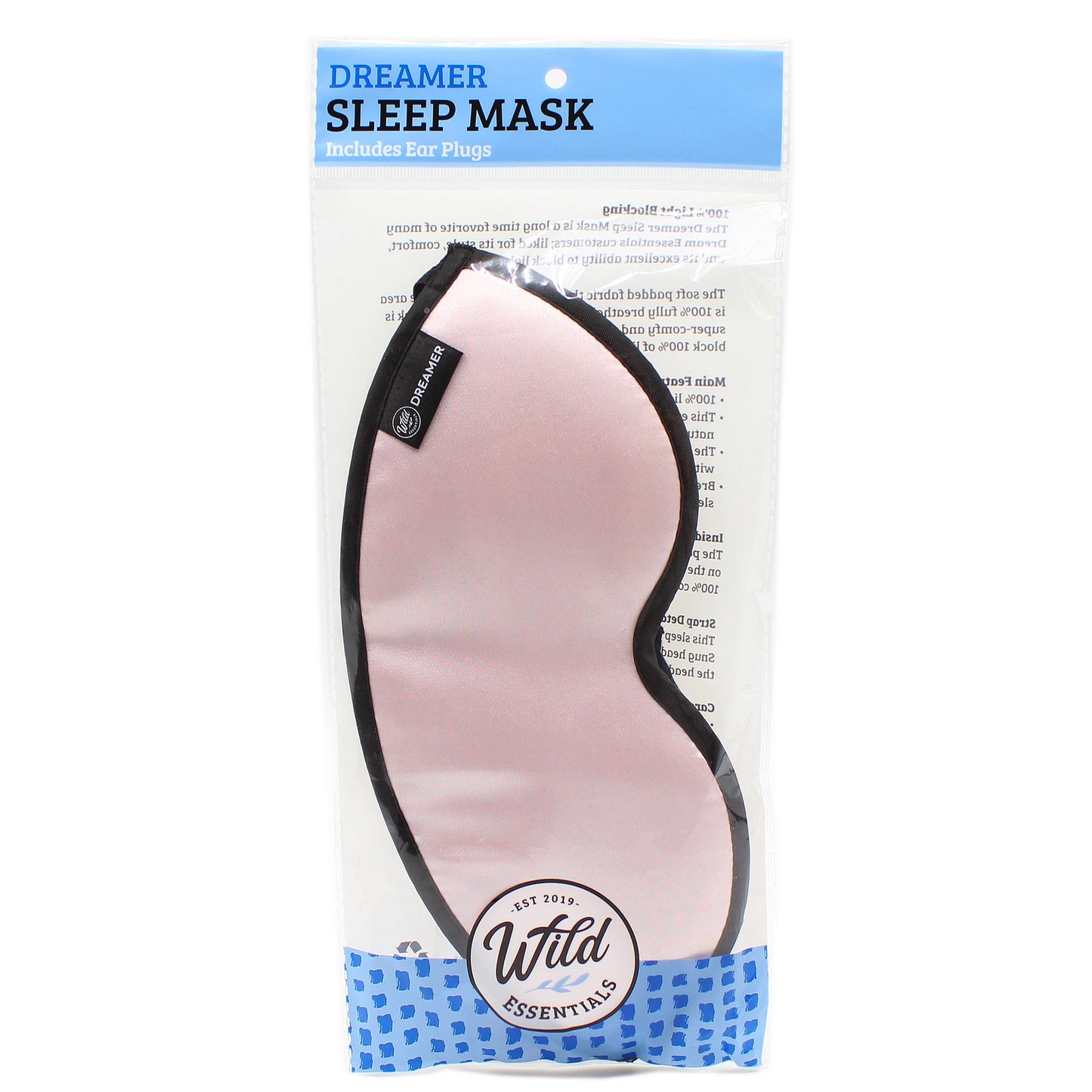 Dreamer Sleep Mask Wide  Band  Peacefully Pink