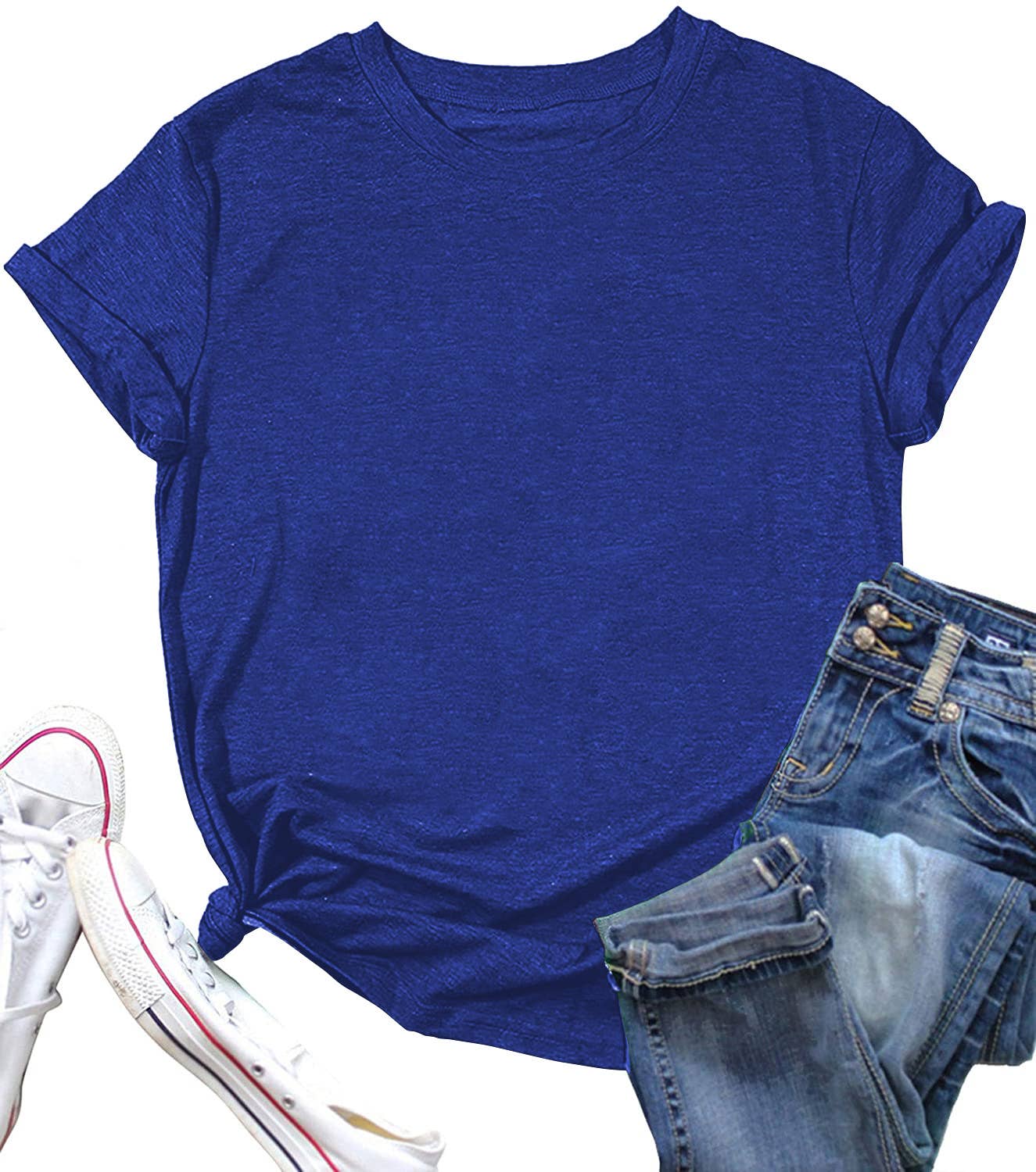 Loose Solid Color Short Sleever T-shirt