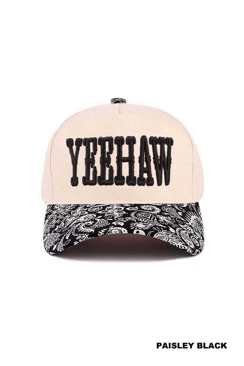 Yeehaw Two-tone Canvas Cotton Cap: LEOPARD