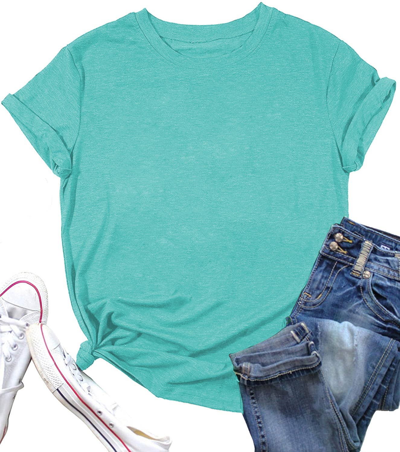 Loose Solid Color Short Sleever T-shirt