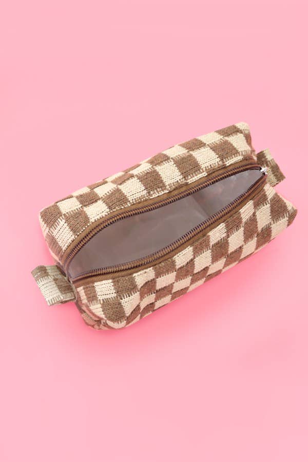 Checkered Gingham Makeup Bag