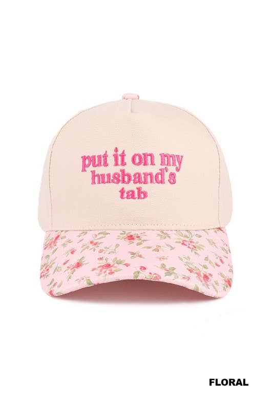 Put It On My Husband's Tab Two-tone Canvas Cotton Cap: LEOPARD