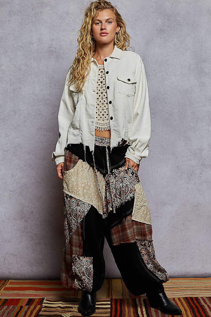 Pocket Front Button Down Corduroy Trucker Jacket