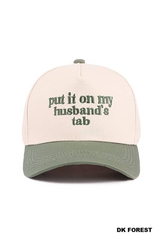 Put It On My Husband's Tab Two-tone Canvas Cotton Cap: LEOPARD
