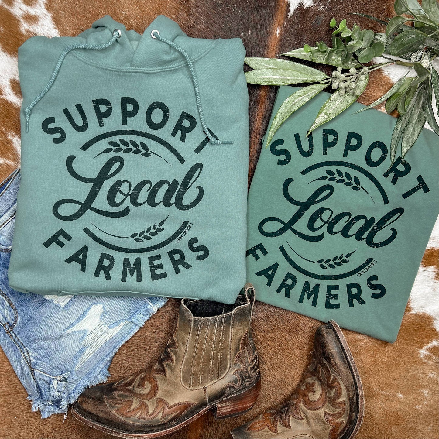 SUPPORT LOCAL FARMERS - Sage Hoodies