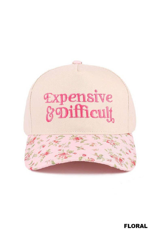 Expensive And Difficult Two Tone Canvas Cotton Cap: FLORAL