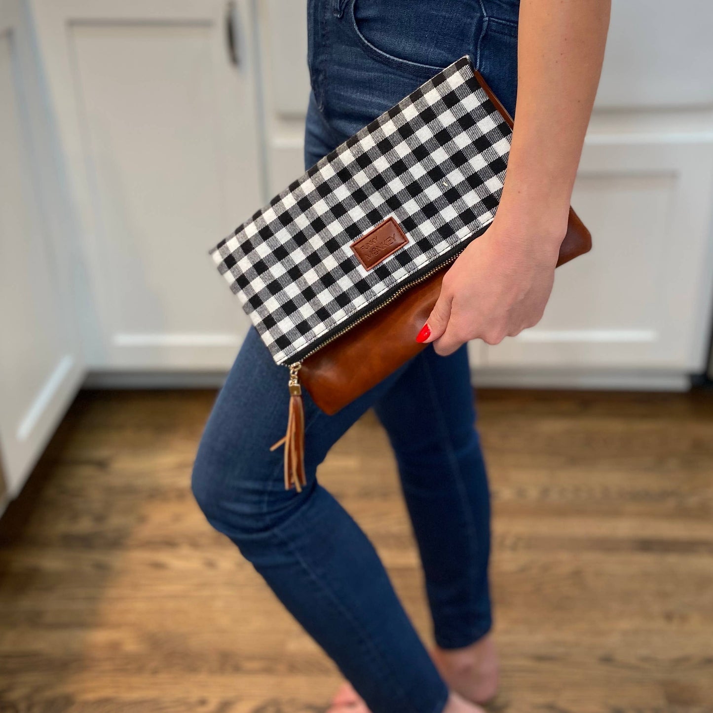 Foldover Buffalo/Brn Clutch