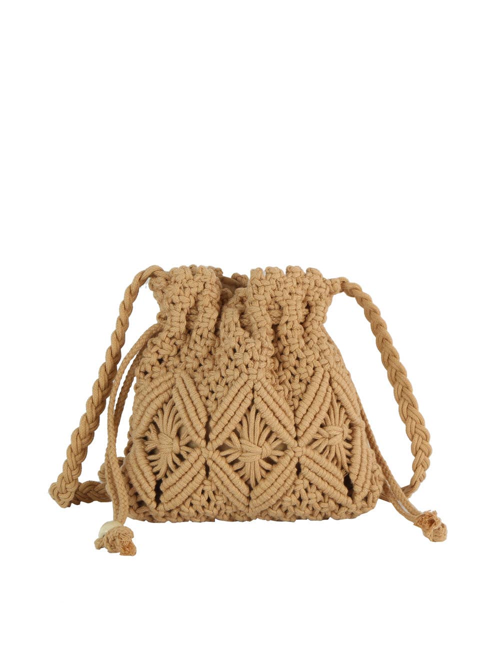 Crocheted Woven Macramé Drawing Crossbody
