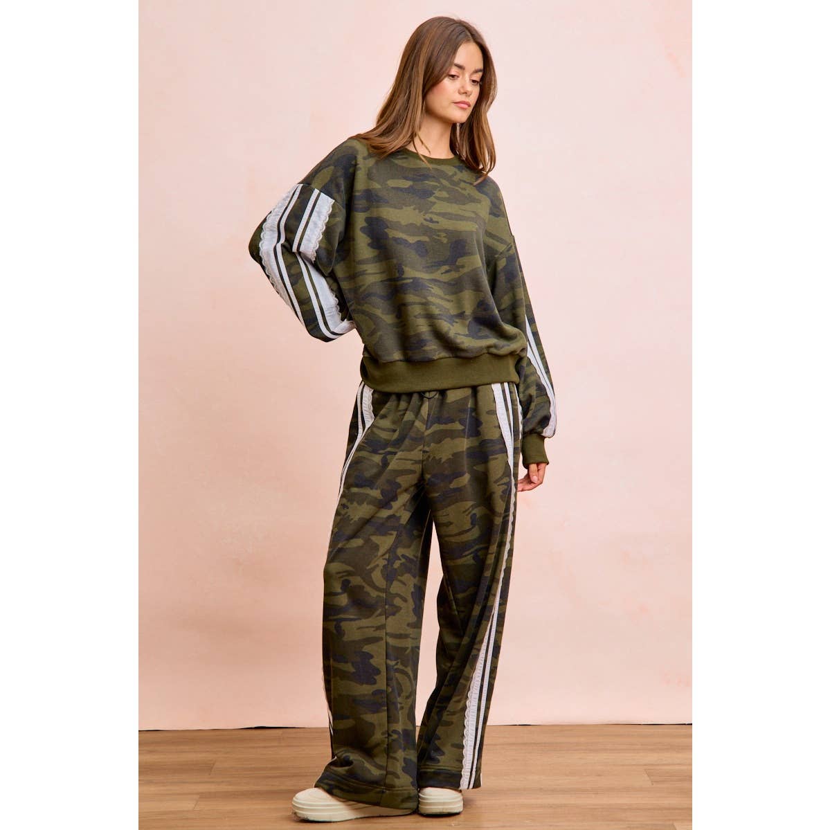 Camoflauge French Terry Lace Sweatshirt