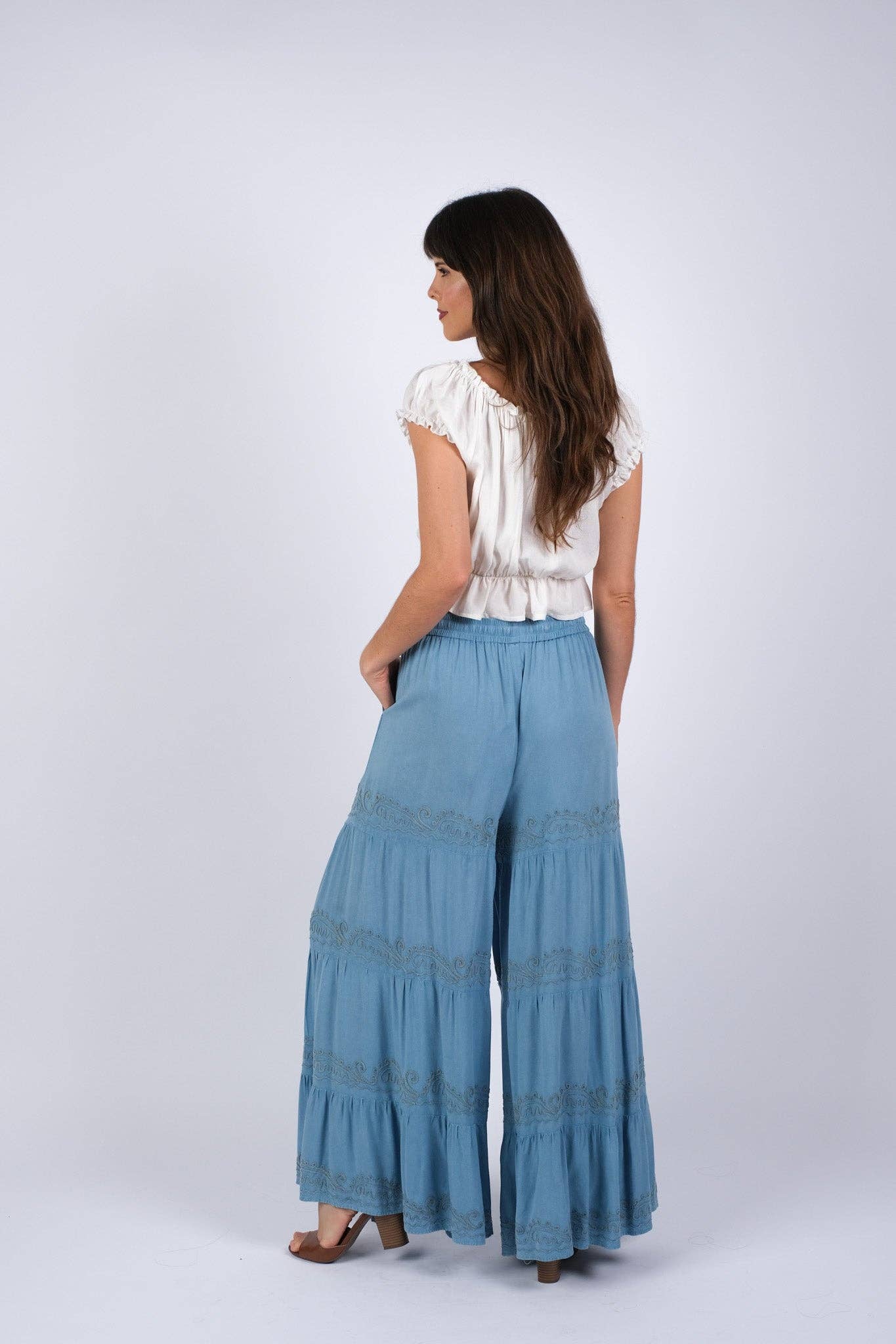 Embroidered Artisan Blue Pants