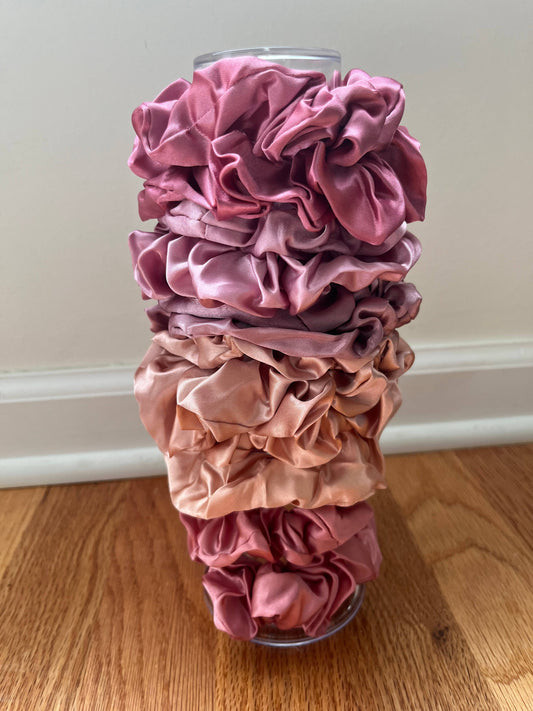 Hair Scrunchies - Pink Spring Tulip