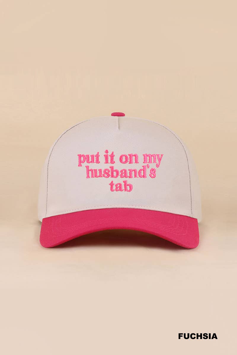 Put It On My Husband's Tab Two-tone Canvas Cotton Cap: LEOPARD
