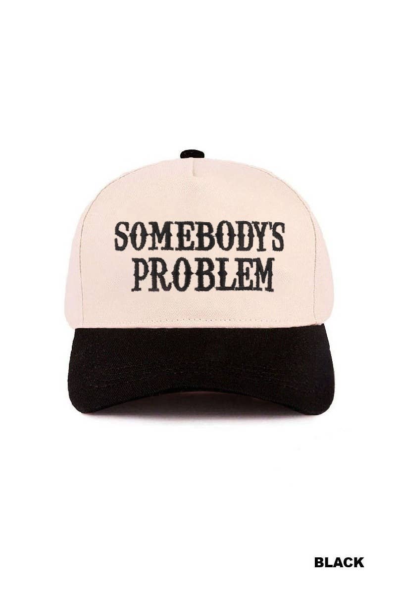 Somebody's Problem Two Tone Canvas Cotton Cap: DK FOREST