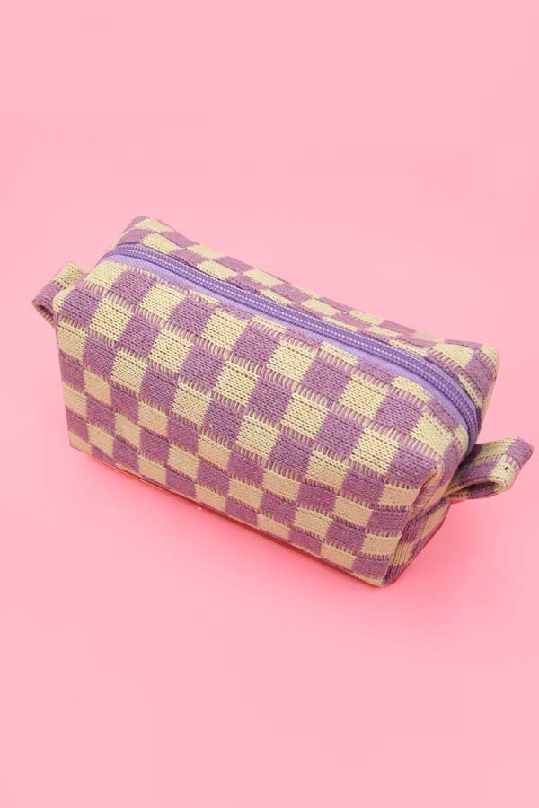 Checkered Gingham Makeup Bag
