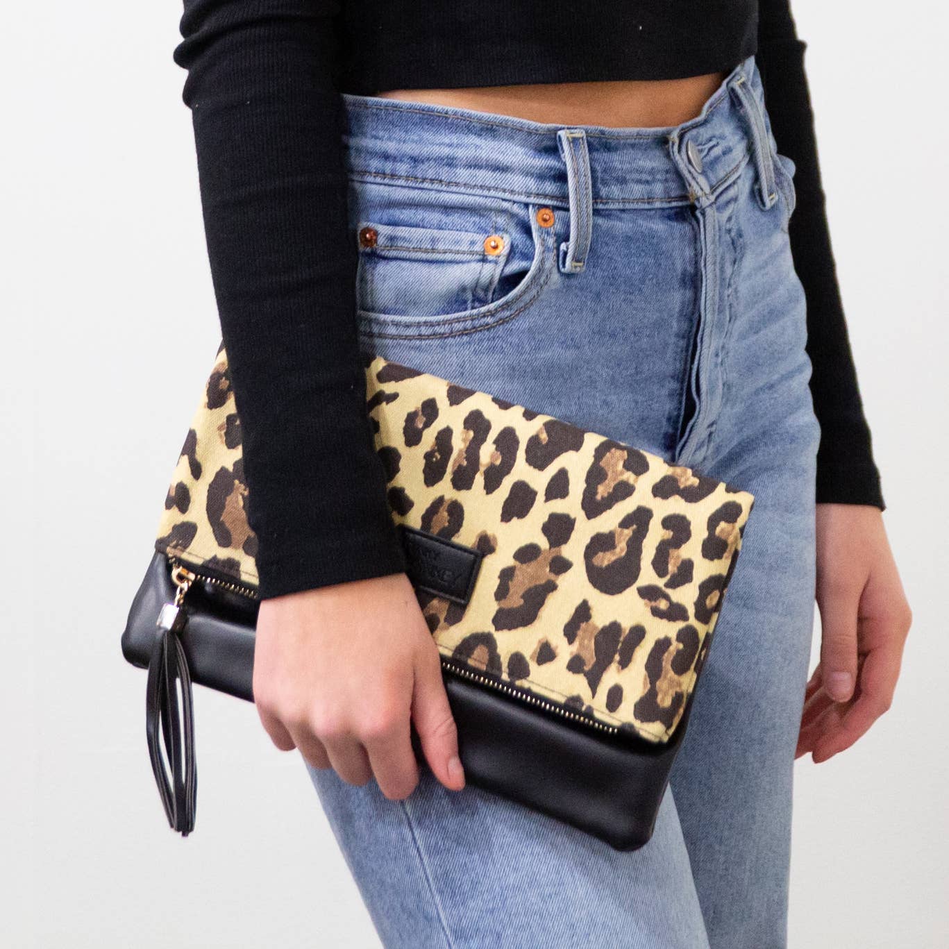 FoldOver Clutch, Leopard-Burg