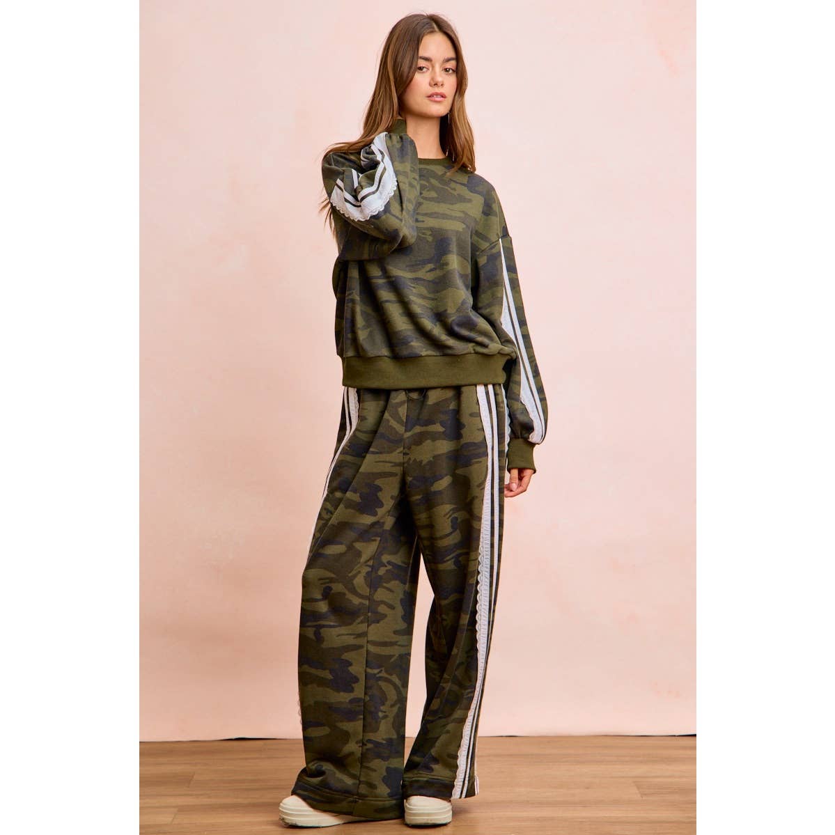 Camoflauge French Terry Lace Sweatshirt