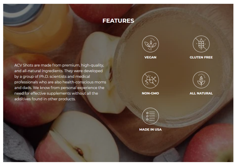 Mocca Shots-Apple Cider Vinegar Shots SUGAR FREE One Packet (4 days supply)