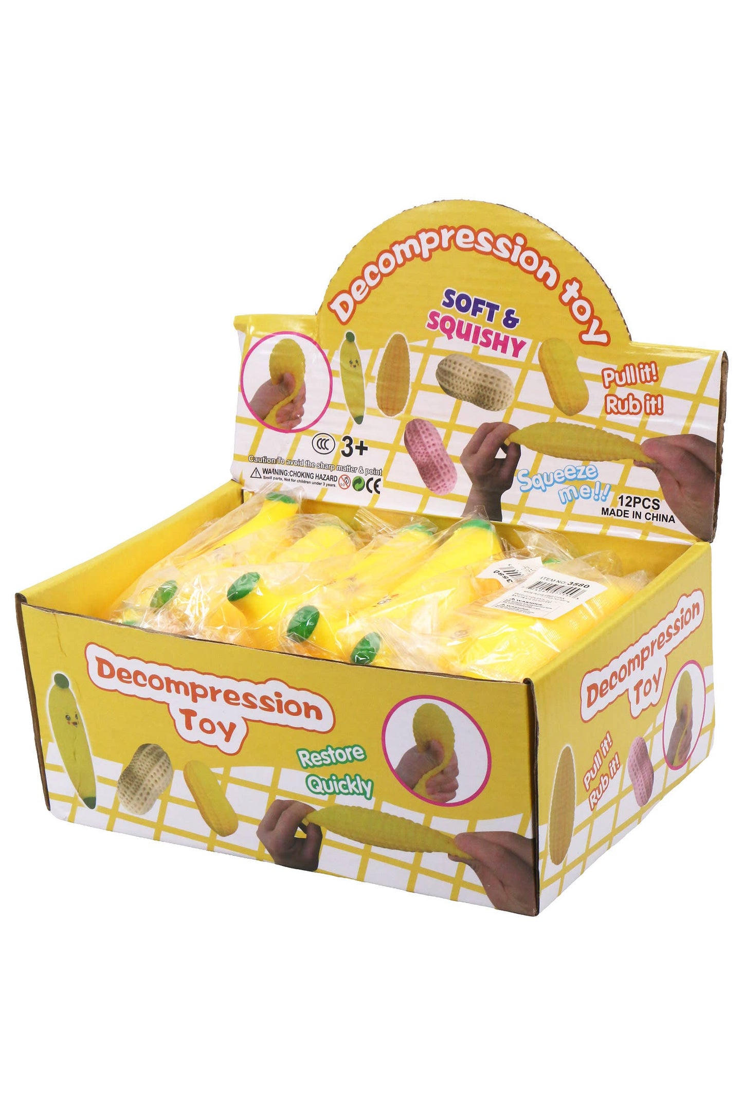 Cute Yellow Banana Fluffy Slime Filled TPR Squishy Toy: BANANA