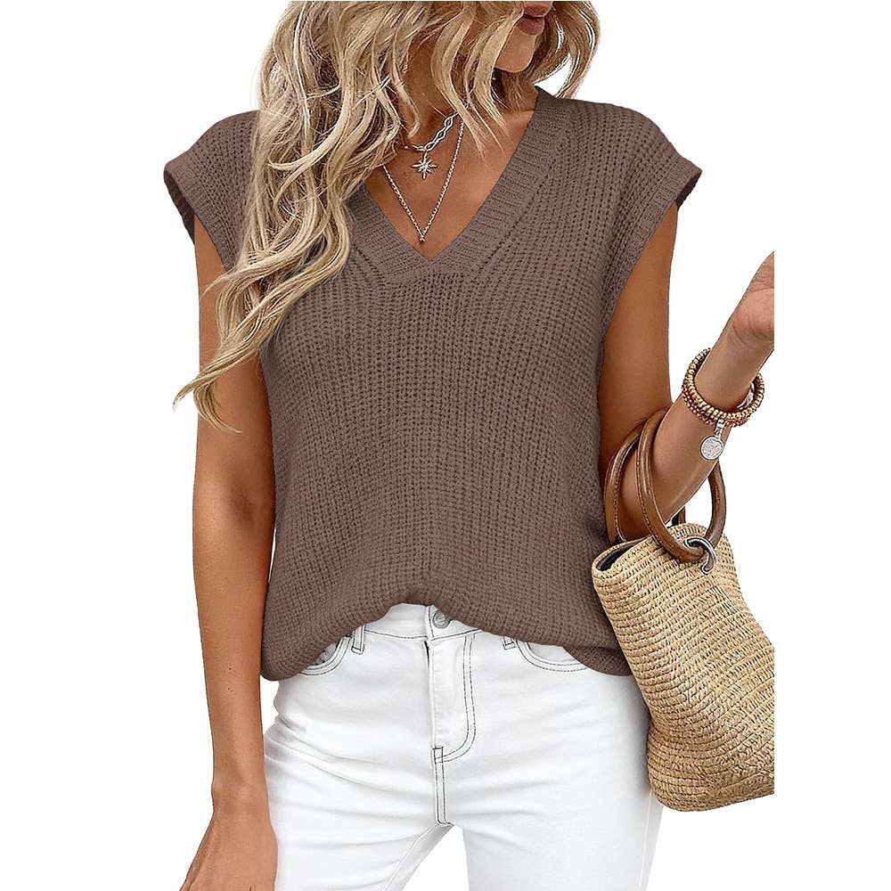 Women’s V-Neck Knit Top