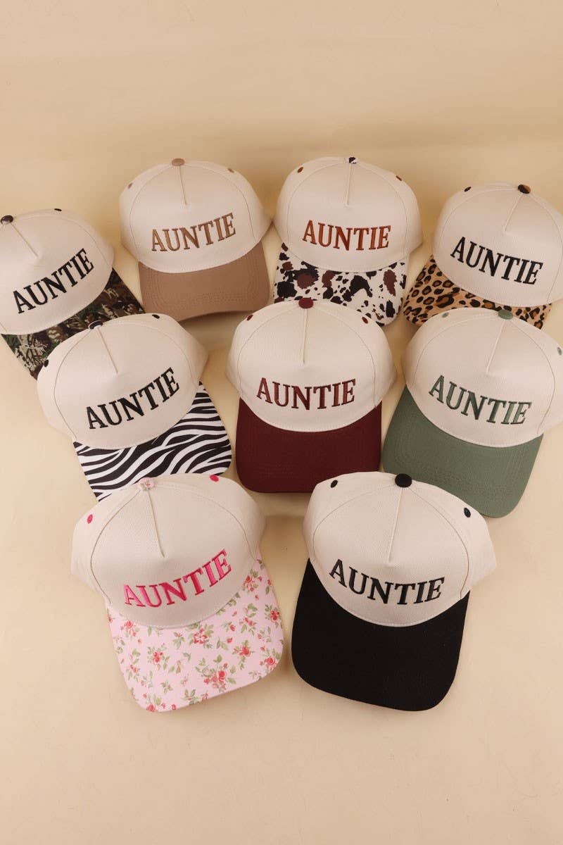 Auntie Two Tone Snapback Hat: LEOPARD