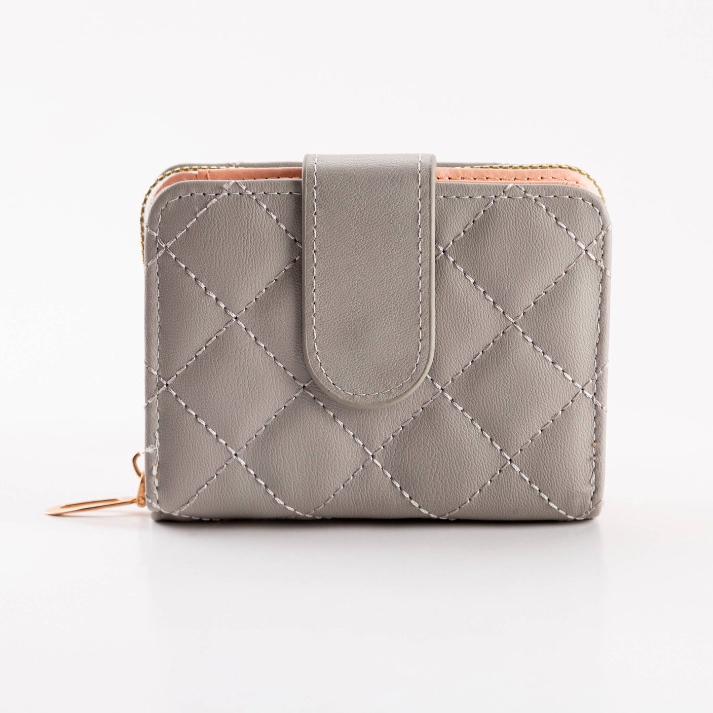 Diamond-Stitched Pattern Multi Slot  ID Window Wallet