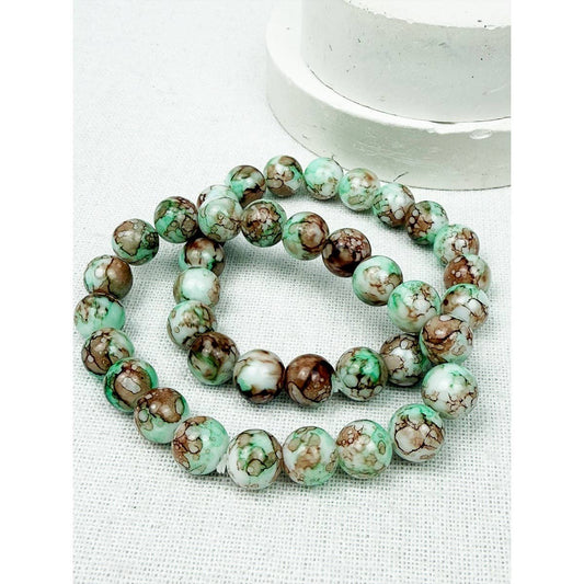 Multi Tone Beaded Stretch Glass Bracelets