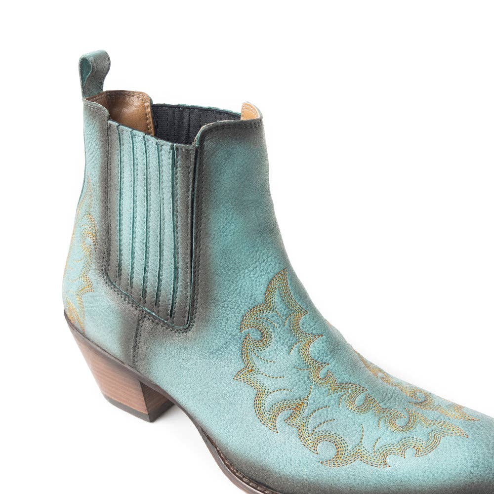 Dearling Ranch Booties In Teal: Teal / 9