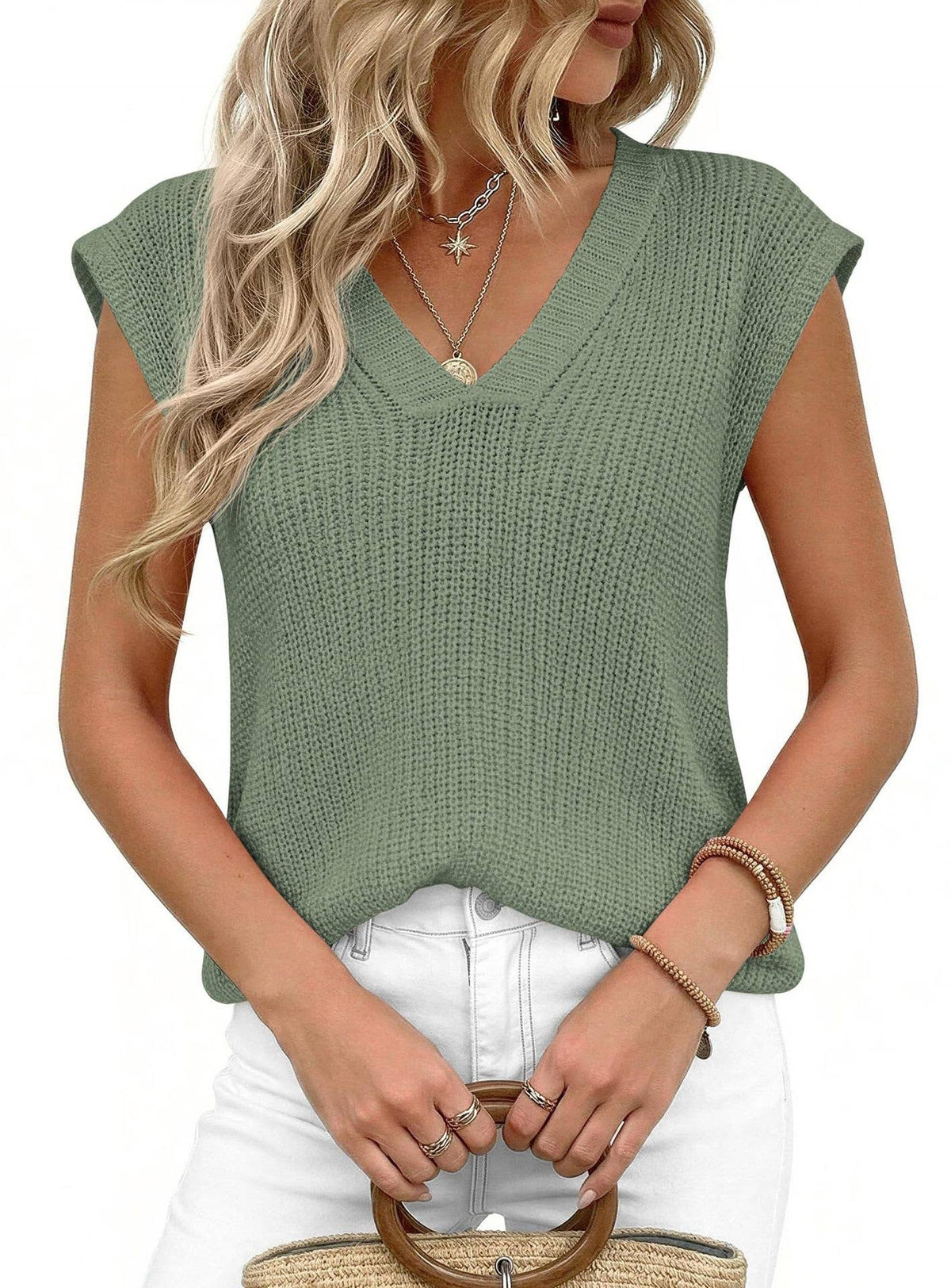Women’s V-Neck Knit Top