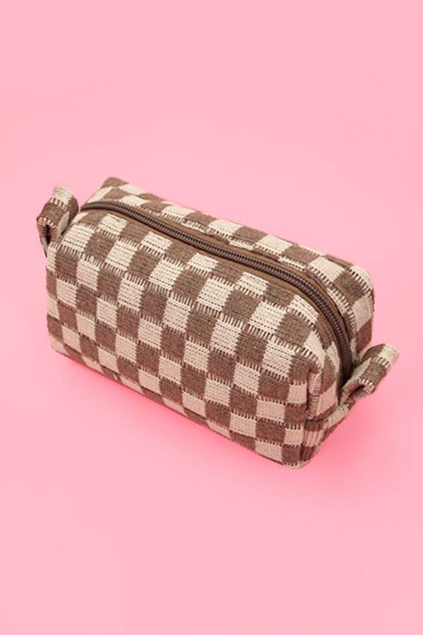 Checkered Gingham Makeup Bag