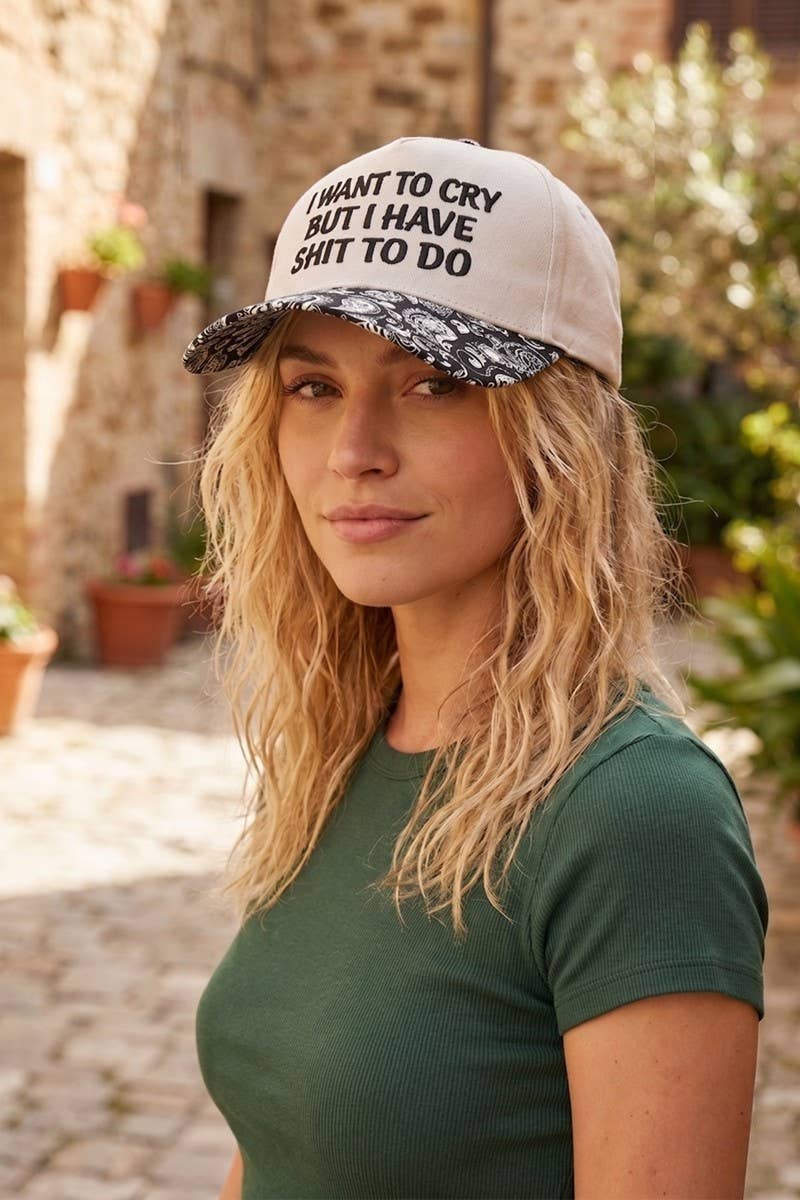I Want To Cry But I Have Shit To Do Two Tone Snapback Hat: CAMO