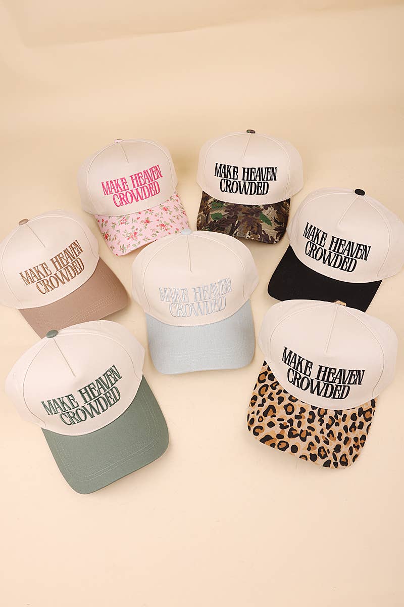 Make Heaven Crowded Two-tone Canvas Cotton Cap: DK FOREST
